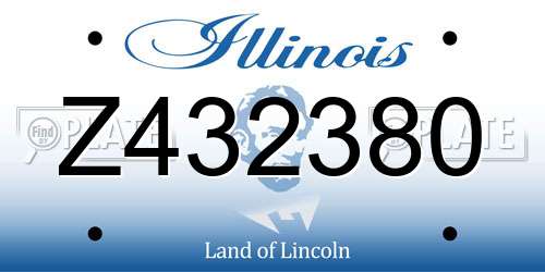 Z432380 Illinois License Plate