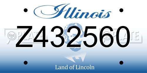 Z432560 Illinois License Plate