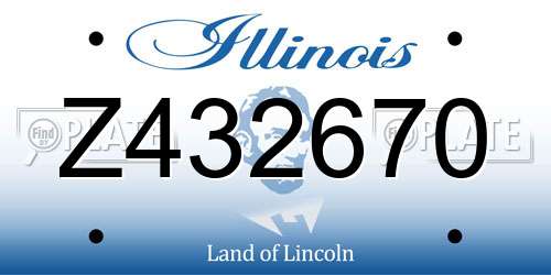 Z432670 Illinois License Plate