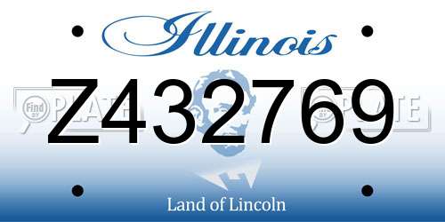 Z432769 Illinois License Plate