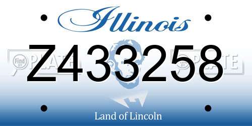 Z433258 Illinois License Plate