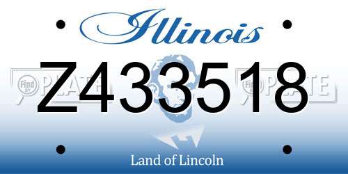 Z433518 Illinois License Plate