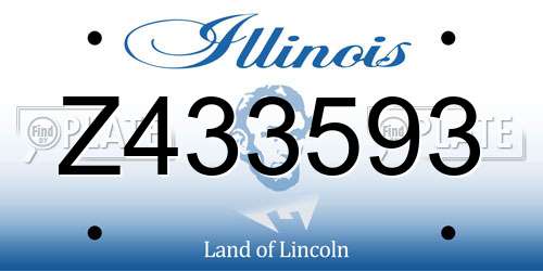 Z433593 Illinois License Plate