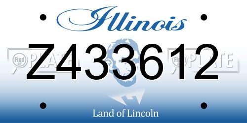 Z433612 Illinois License Plate