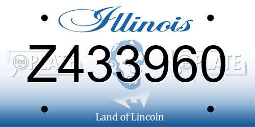 Z433960 Illinois License Plate