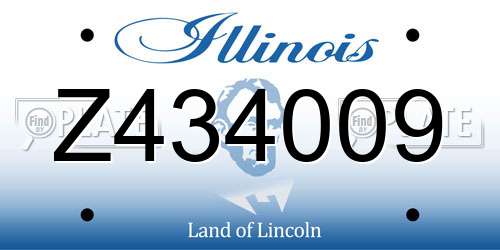 Z434009 Illinois License Plate