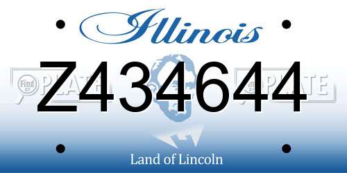 Z434644 Illinois License Plate