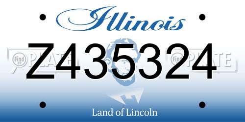 Z435324 Illinois License Plate