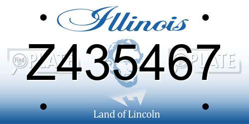 Z435467 Illinois License Plate