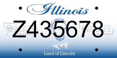 Z435678 Illinois License Plate