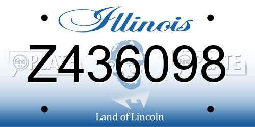 Z436098 Illinois License Plate