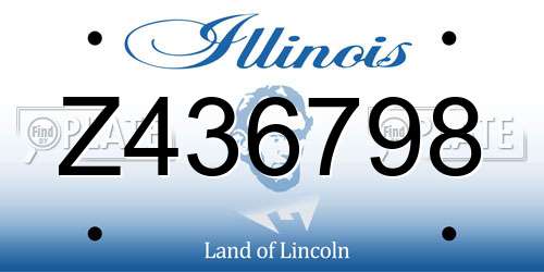 Z436798 Illinois License Plate