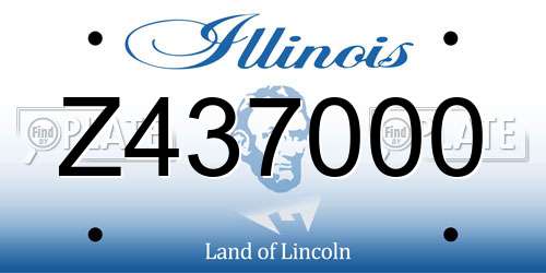 Z437000 Illinois License Plate