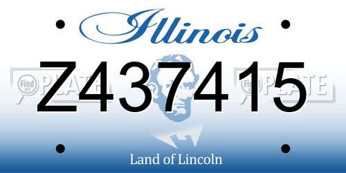Z437415 Illinois License Plate