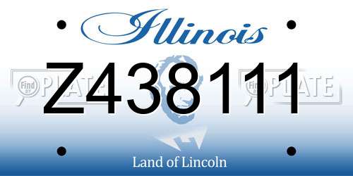 Z438111 Illinois License Plate
