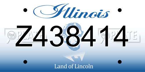 Z438414 Illinois License Plate