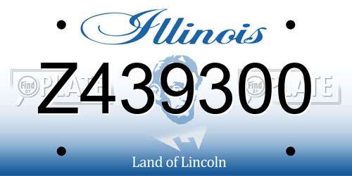 Z439300 Illinois License Plate