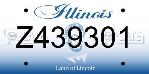Z439301 Illinois License Plate