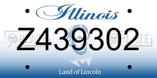 Z439302 Illinois License Plate