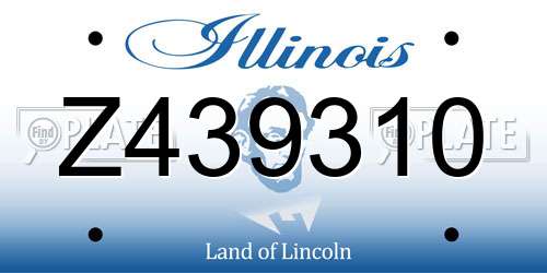 Z439310 Illinois License Plate