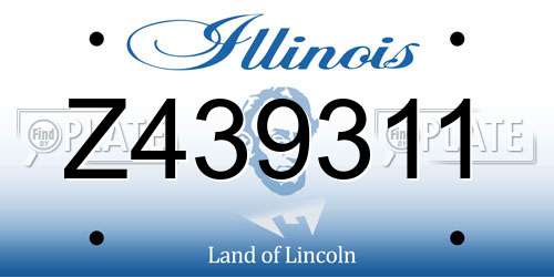 Z439311 Illinois License Plate