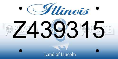 Z439315 Illinois License Plate