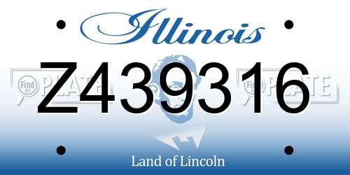 Z439316 Illinois License Plate