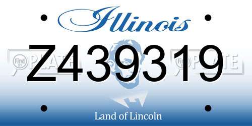 Z439319 Illinois License Plate