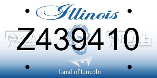Z439410 Illinois License Plate