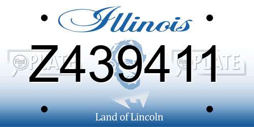 Z439411 Illinois License Plate