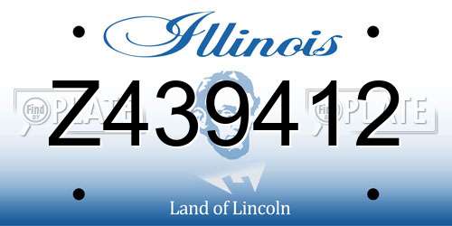 Z439412 Illinois License Plate