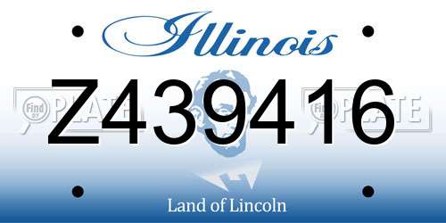 Z439416 Illinois License Plate