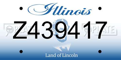 Z439417 Illinois License Plate