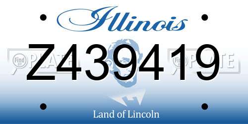 Z439419 Illinois License Plate