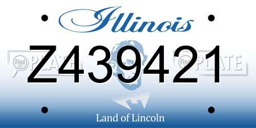 Z439421 Illinois License Plate