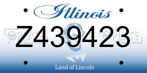 Z439423 Illinois License Plate