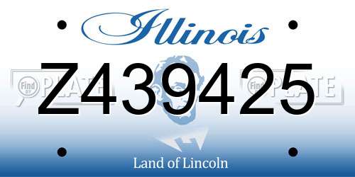 Z439425 Illinois License Plate