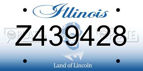 Z439428 Illinois License Plate