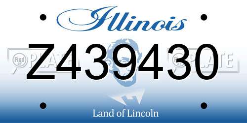 Z439430 Illinois License Plate