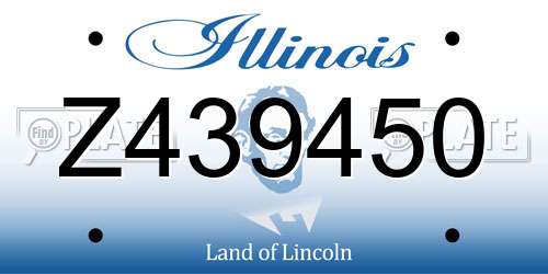 Z439450 Illinois License Plate