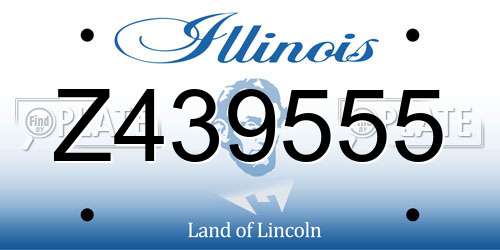 Z439555 Illinois License Plate