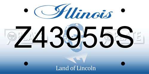 Z43955S Illinois License Plate
