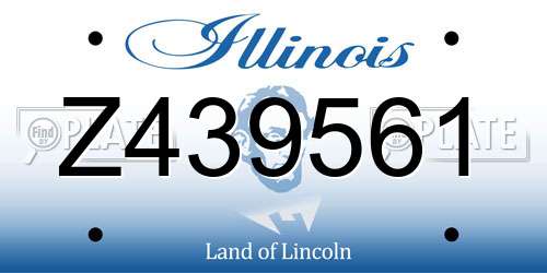Z439561 Illinois License Plate