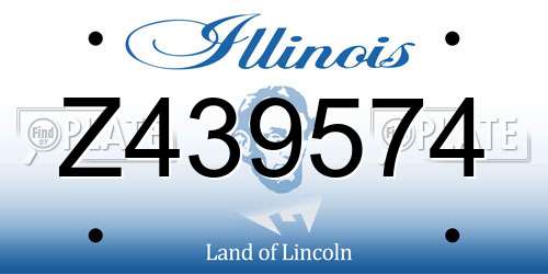 Z439574 Illinois License Plate