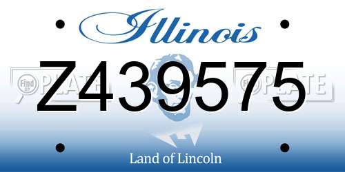 Z439575 Illinois License Plate