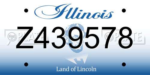 Z439578 Illinois License Plate