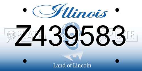 Z439583 Illinois License Plate