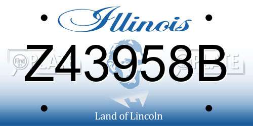 Z43958B Illinois License Plate