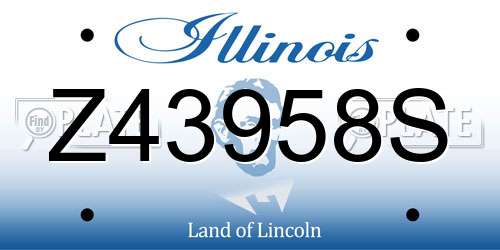 Z43958S Illinois License Plate