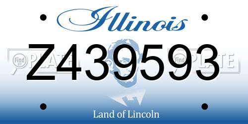 Z439593 Illinois License Plate